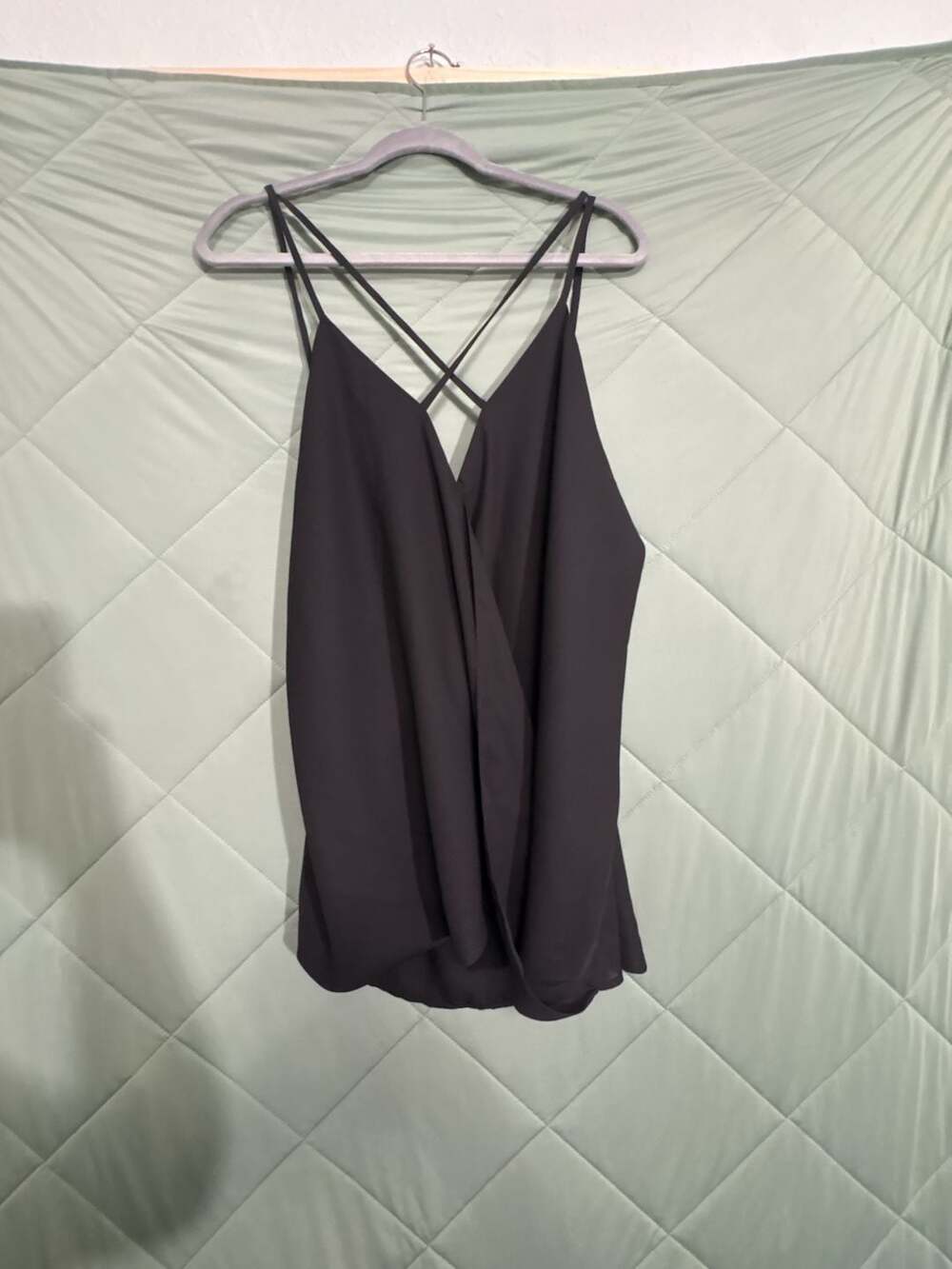 Talent Cami Top Size 3XL Black Faux Wrap Cross Back